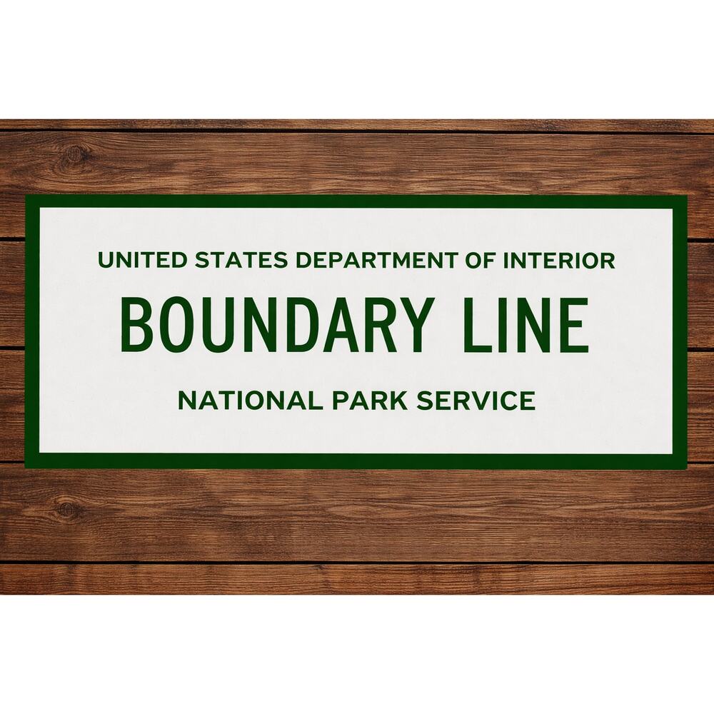 National Park Service Boundary Line Sign Route Marker National Forest Camp Hike